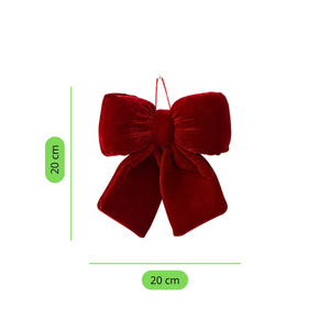 20 x 20 Christmas Velour Holly Bow 02 Card