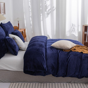 Bedding 220 x 200 3pc Microfiber Teddy Bear Cozy Navy Blue