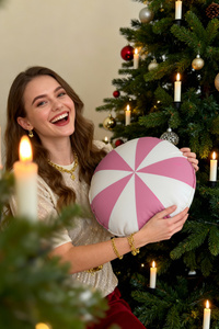 Pillow 38 x 38 Christmas Candy Pink