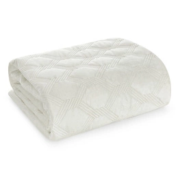 Quilted Velvet Bedspread Sofia5 200 x 220 Cream