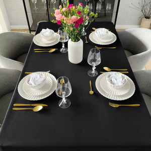 Tablecloth 140x220 Stain-Resistant Classic Elegant Black