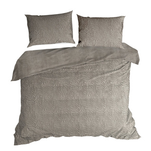 Bedding 160x200 3pc Microfiber Embossed Flano Beige