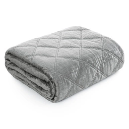 Quilted Velvet Bedspread 170 x 210 Blink6 Silver
