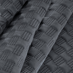 Quilted Velvet Bedspread Sofia4 Graphite 220 x 240