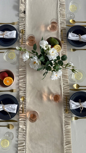 Table Runner 40 x 180 Decorative with Ruffles Ligia 02