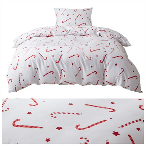 Bedding 140 x 200 2pc Cotton Satin Candycanes