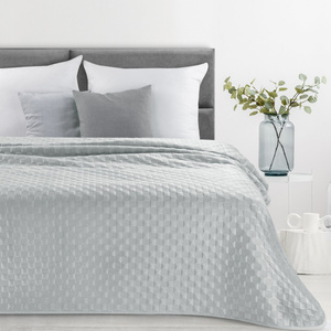 Quilted Velvet Bedspread 220 x 240 Sofia4 Silver