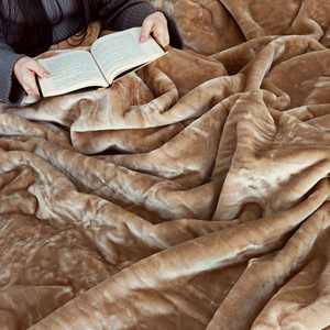 Blanket 160 x 200 Acrylic Solid Warm Yasemin 01