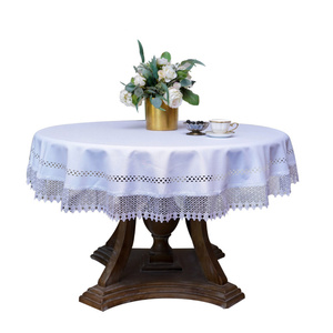 Round Tablecloth Ø 160 Gipiura pattern 430 White