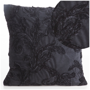 45 x 45 Decorative Velvet Verso Pillowcase Black