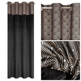Curtain 140 x 250 Decorative Drawstring Agnes Black