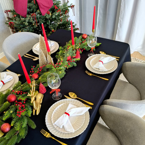 Tablecloth 150x350 Stain-Resistant Surbo Black