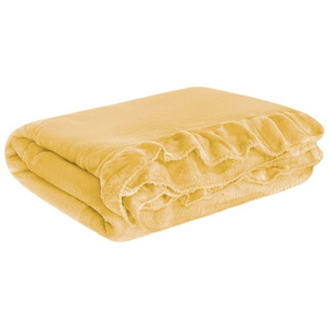Blanket 150 x 200 Microfiber Frill Ruffly Mustard
