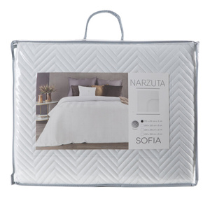 170 x 210 Decorative Velour Sofia White Bedspread