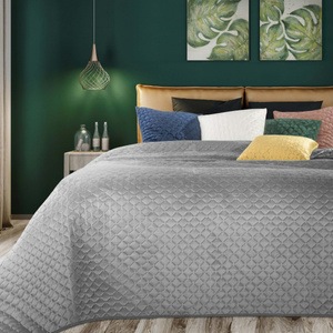 Bedspread 220 x 240 Decorative Quilted Pattern Dimon Silver