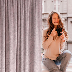 Curtain 140 x 270 Decorative Velvet Rivia Pink