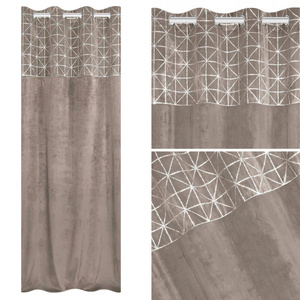 Curtain 140 x 250 Decorative Velvet Glossy C.Beige