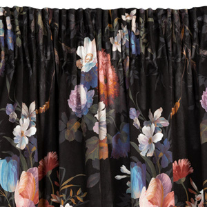 Curtain 140 x 270 Decorative Tape Karen Black+Pink