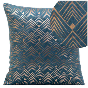 40 x 40 Decorative Velvet pillowcase Elen Blue+Grey