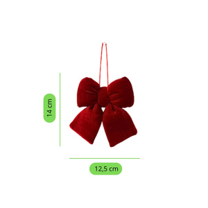 12.5 x 14 Holly Bow Christmas Velour 02 Card
