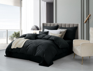 Bedding 140 x 200 2pc Cotton Adamash Black