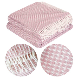 150 x 200 Cotton-Acrylic Check Powder Blanket