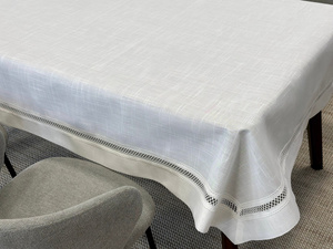 Stain-Resistant Tablecloth 140 x 260 with Lace Nela 549