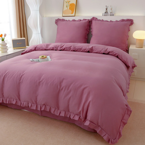 Bedding set 160 x 200 3 pieces Cotton with Ruffle Lynda 05