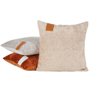 45 x 45 Decorative Chenille 1 Beige pillowcase