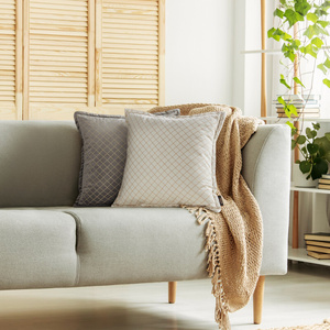 45 x 45 Decorative Quilted Kim Silver Pillowcase