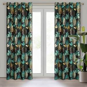 Curtain 140 x 250 Decorative Przel Malta Black + Gold