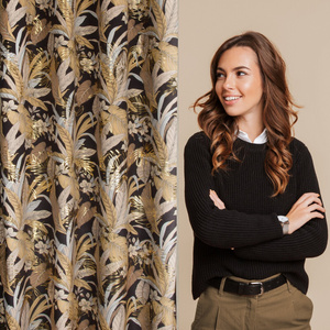 Curtain 140 x 250 Decorative Adel Black+Gold