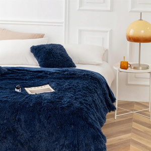Blanket 70 x 150 Italian Fur Yeti Navy Blue