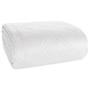 Quilted Velvet Bedspread 220 x 240 Luiz8 White