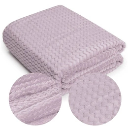 Blanket 160 x 200 Microfiber Zigzag Embossed Heather