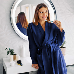 Gofer Unisex Cotton Bathrobe Vizzy S 05 Navy