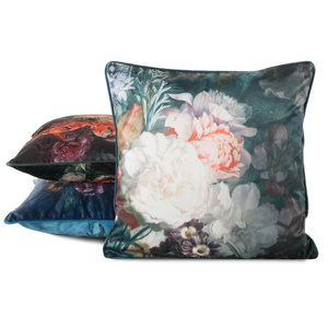 Cushion cover 45 x 45 Decorative Velvet 111 Cream+Green