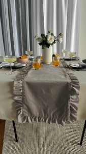 Table Runner 40 x 180 Decorative with Ruffles Ligia 07