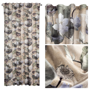 Curtain 140 x 270 Decorative Velvet Lotus Beige+Zie