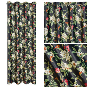 Velvet Alea Curtain 140 x 250 Pinstripe Black