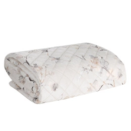 Quilted Velvet Bedspread 170 x 210 Blink5 Cream