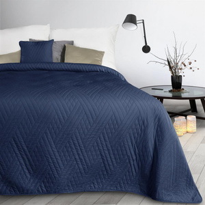 170 x 210 Quilted Decorative Bedspread Boni1 Navy Blue