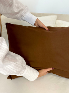 Cotton pillowcase 45 x 45 Solid Ola Brown