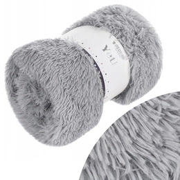 70 x 150 Italian Fur Yeti Grey Blanket