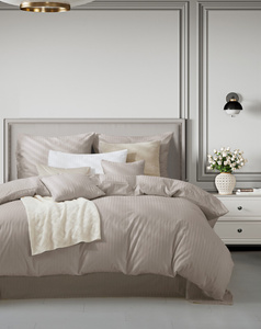 Bedding 220 x 200 3pc Cotton Adamash Taupe