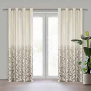 Curtain 140 x 250 Velvet Eyelets Tori Cream