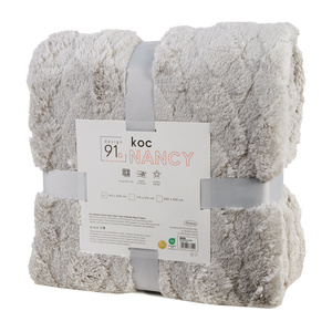 Blanket 150 x 200 Stamped Plush Nancy Silver