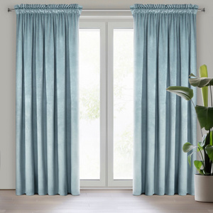 Decorative Curtain D91 Rosa On Tape 140 x 300 Marine