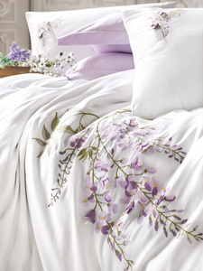 Bedding 200 x 220 6pcs Satin Embroidered 3D Omer 03
