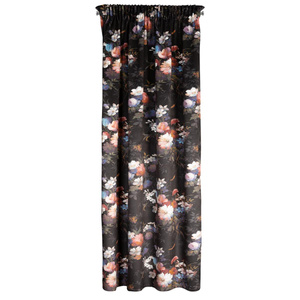 Curtain 140 x 270 Decorative Tape Karen Black+Pink